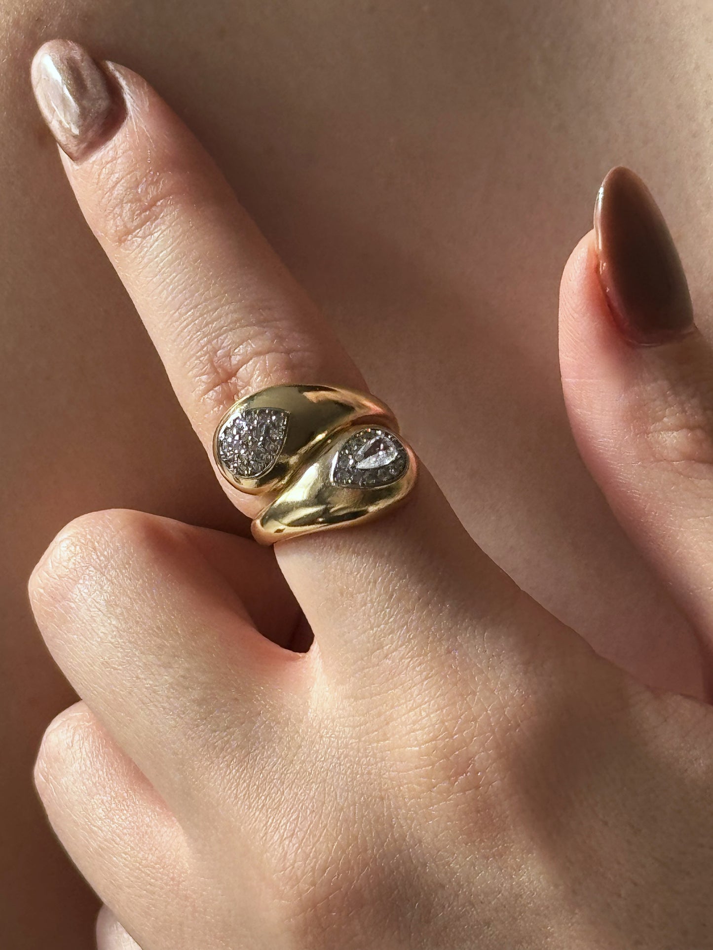 Ayarlanabilir Özel Seri Twin Drops Yüzük