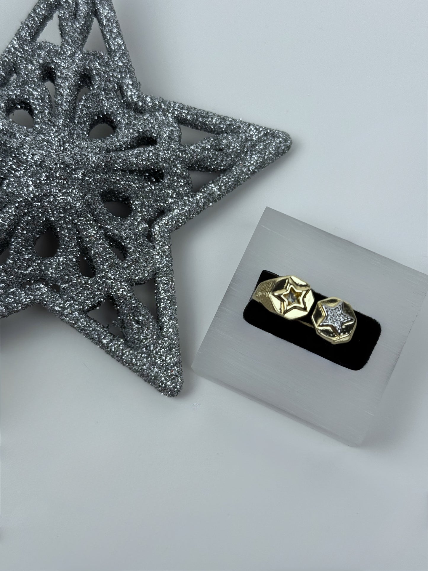 Özel Seri Ayarlanabilir İki Ucu Yıldız Yüzük