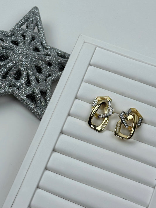 Özel Seri Geometrik Link Küpe