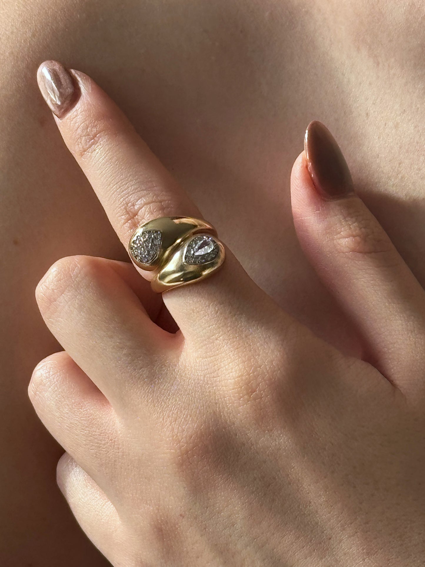 Ayarlanabilir Özel Seri Twin Drops Yüzük