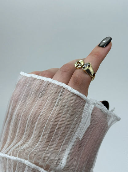 Özel Seri Ayarlanabilir İki Ucu Yıldız Yüzük