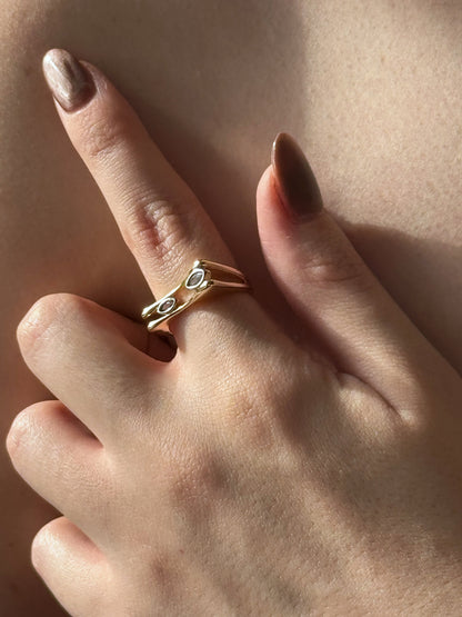 Özel Seri Ayarlanabilir Özel Seri Badem Düet Yüzük