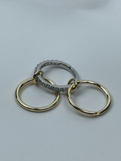 Özel Seri Ayarlanabilir Üç Sıra Taşlı Yüzük