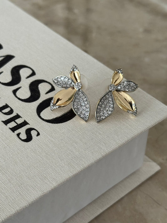 VIP Taşlı Lotus Küpe