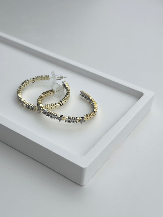 Özel Seri Halka Yıldız Taşlı Küpe